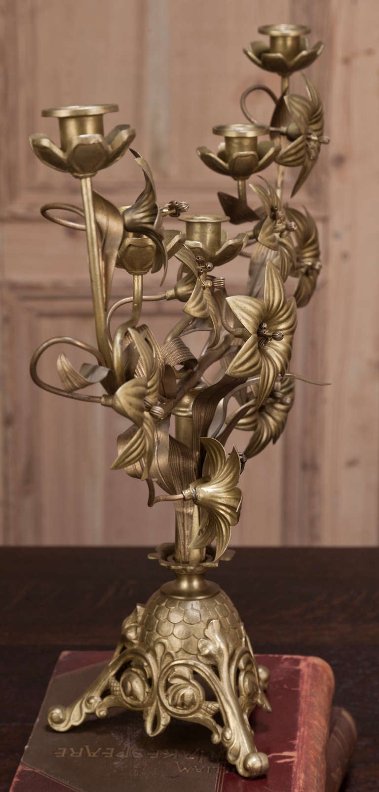 Pair French 19th Century Bronze and Brass D'ore Candelabra ~ Saturday Sale 2