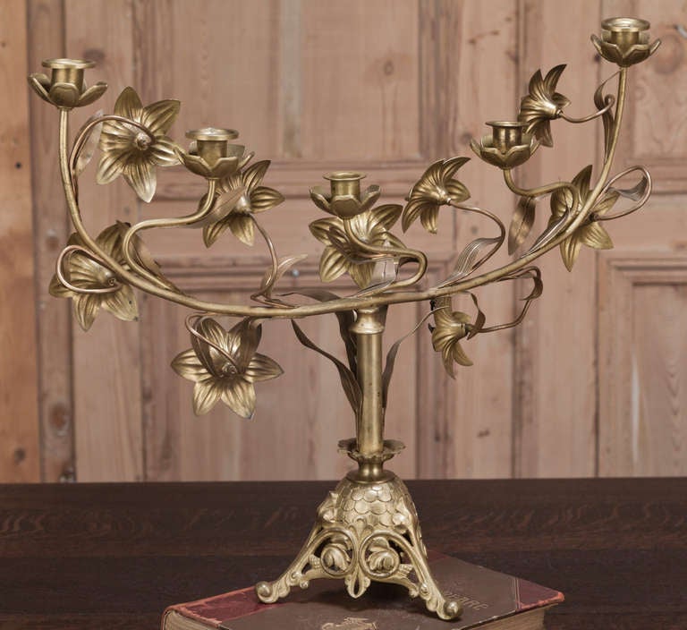Pair French 19th Century Bronze and Brass D'ore Candelabra ~ Saturday Sale 3