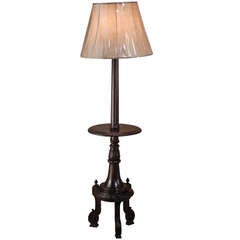 Antique Louis XVI Carved Wood Floor Lamp