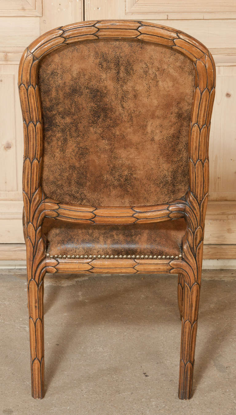 Walnut Art Nouveau Game Table and Chairs Set