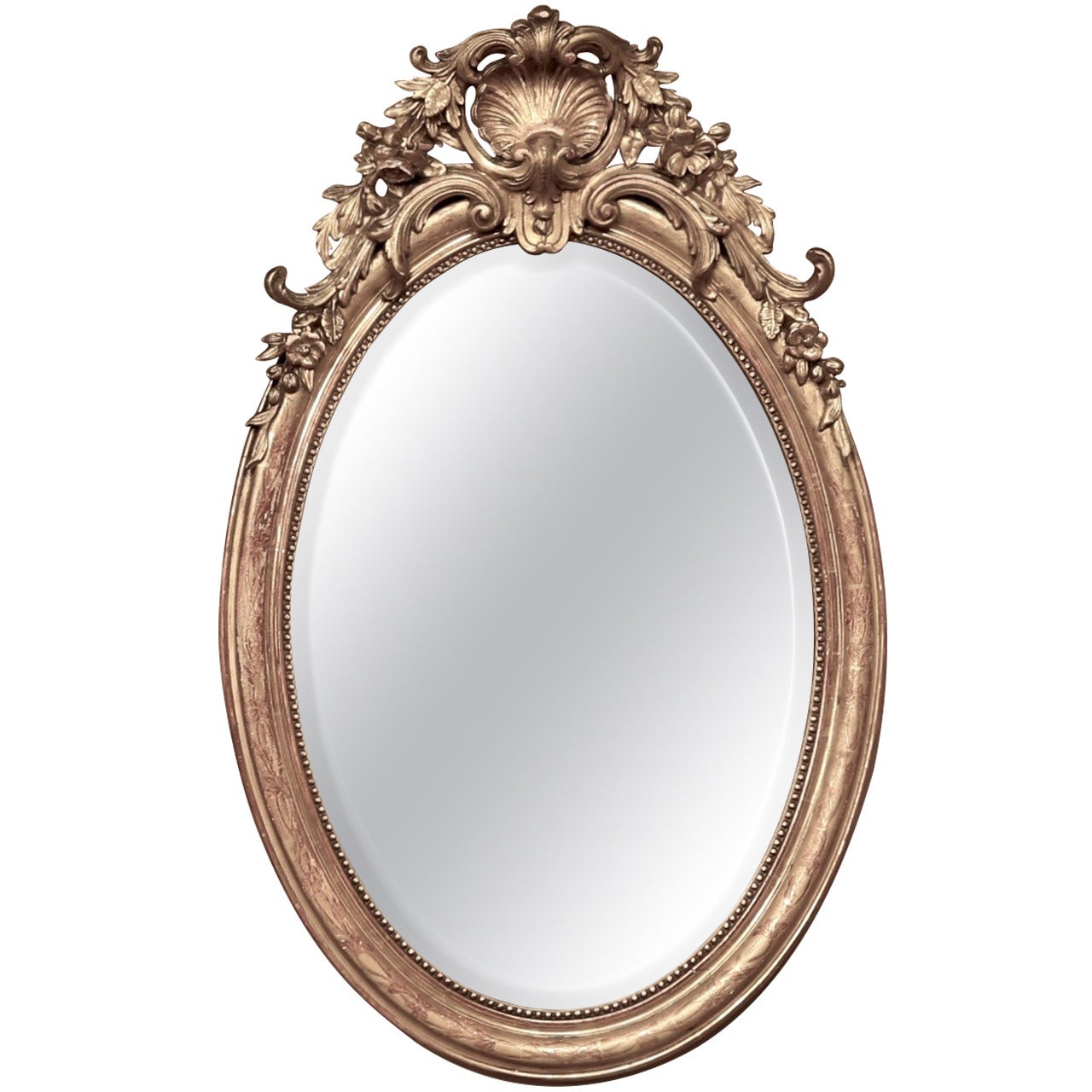 19th Century French Neoclassical Gilded Oval Mirror