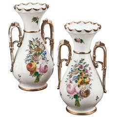 Antique Pair of Vieux Paris Vases