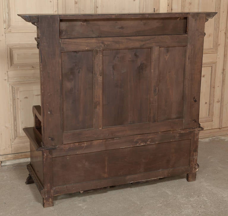 Antique Italian Renaissance Walnut Hall Bench 4