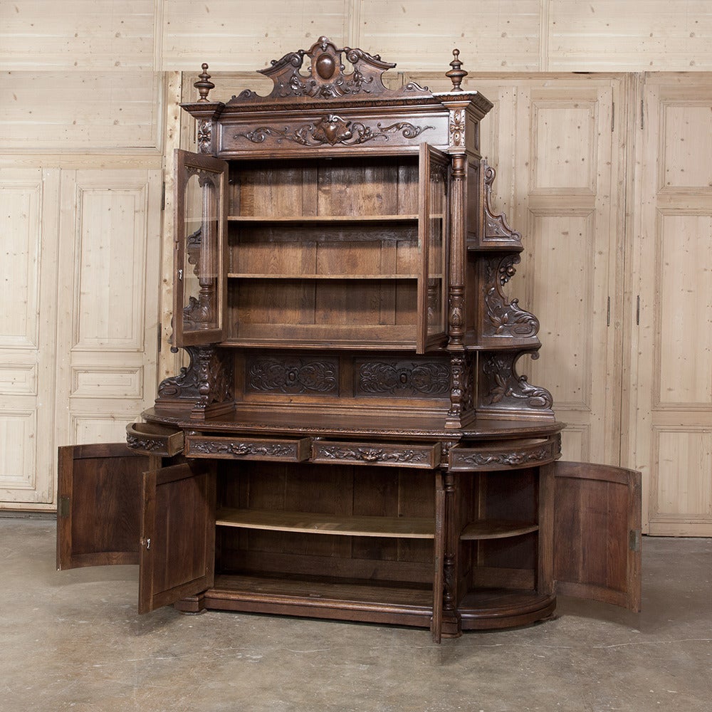 19th Century Grand French Renaissance Two-Tier Buffet In Excellent Condition In Dallas, TX