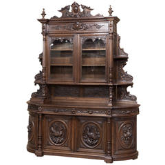 19th Century Grand French Renaissance Two-Tier Buffet