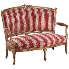 Antique French Louis XVI Giltwood Canape