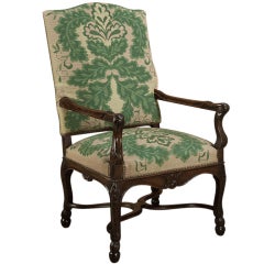 Antique French Regence Walnut Fauteuil