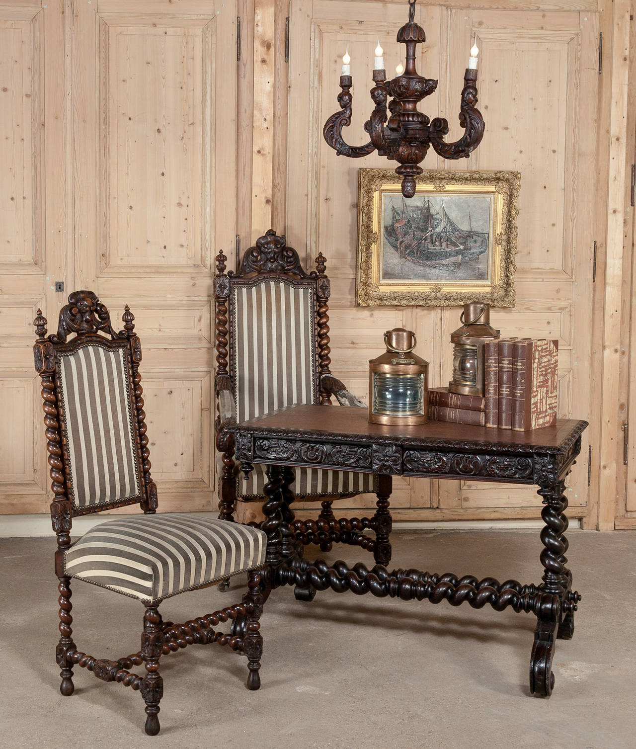 Antique Barley Twist Writing Table
