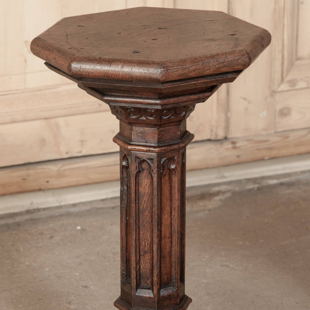 French Pair of 19th Century Gothic Pedestals