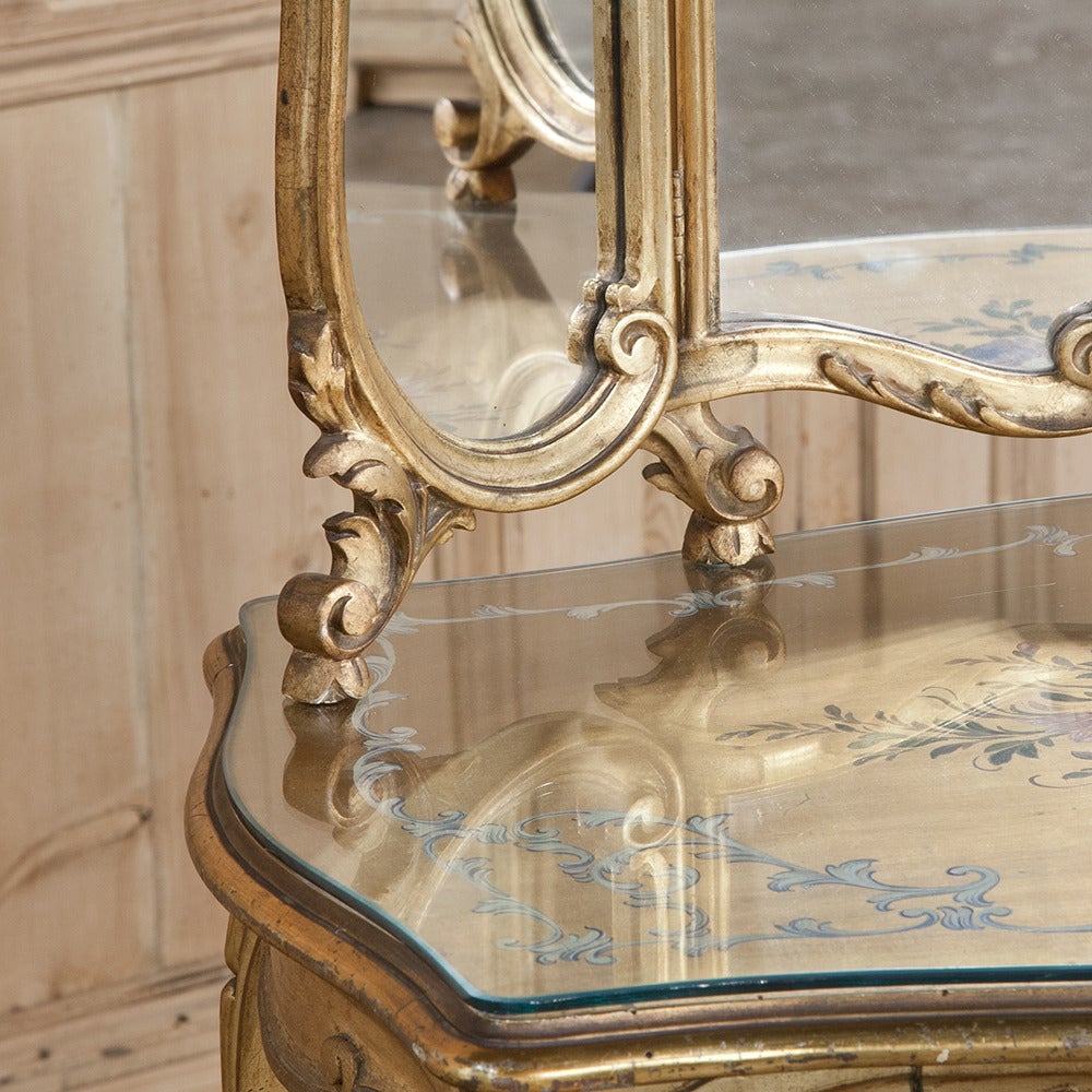 Rococo Revival 19th Century Italian Rococo Giltwood Vanity