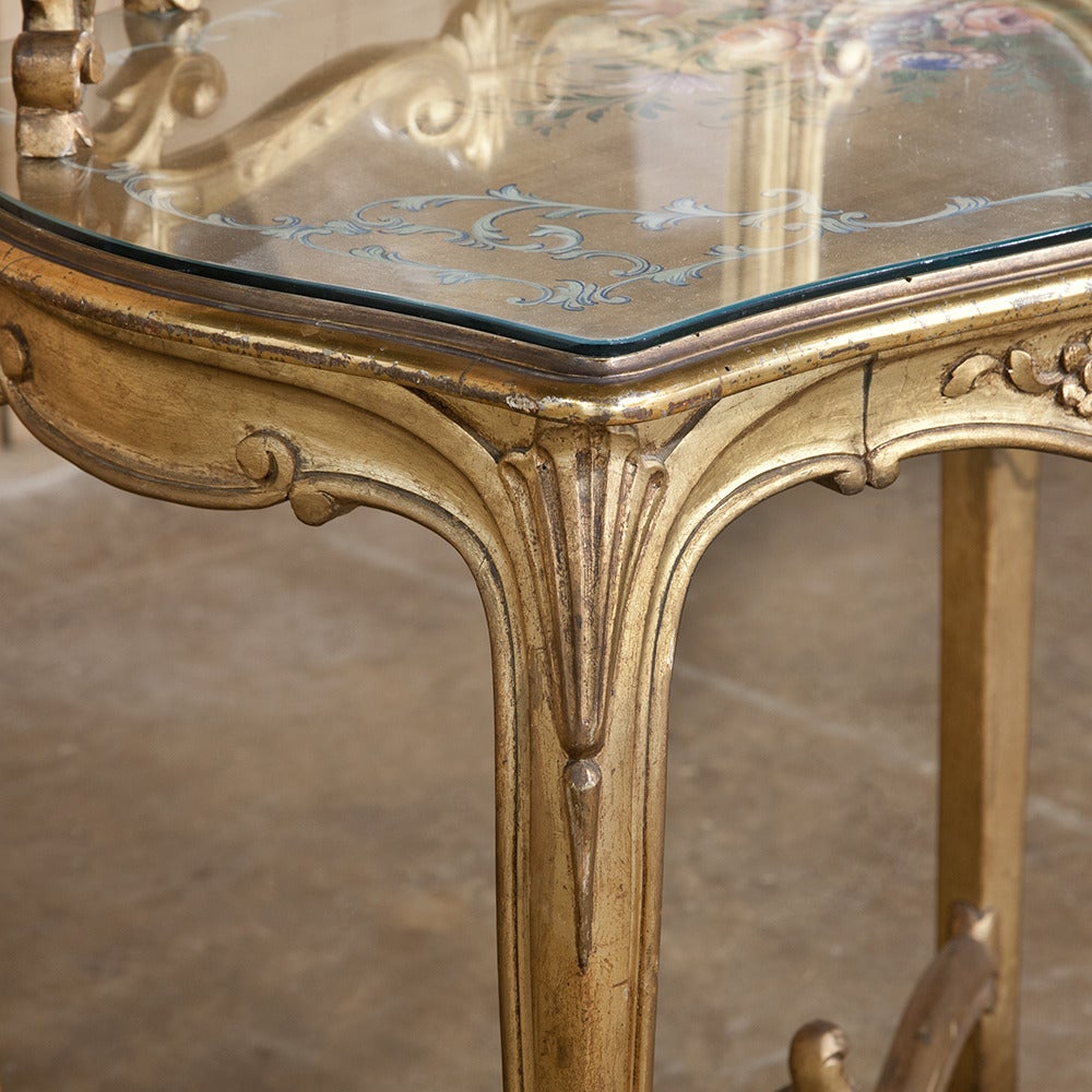 19th Century Italian Rococo Giltwood Vanity 1