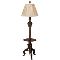 Vintage Louis XIV Walnut Floor Lamp