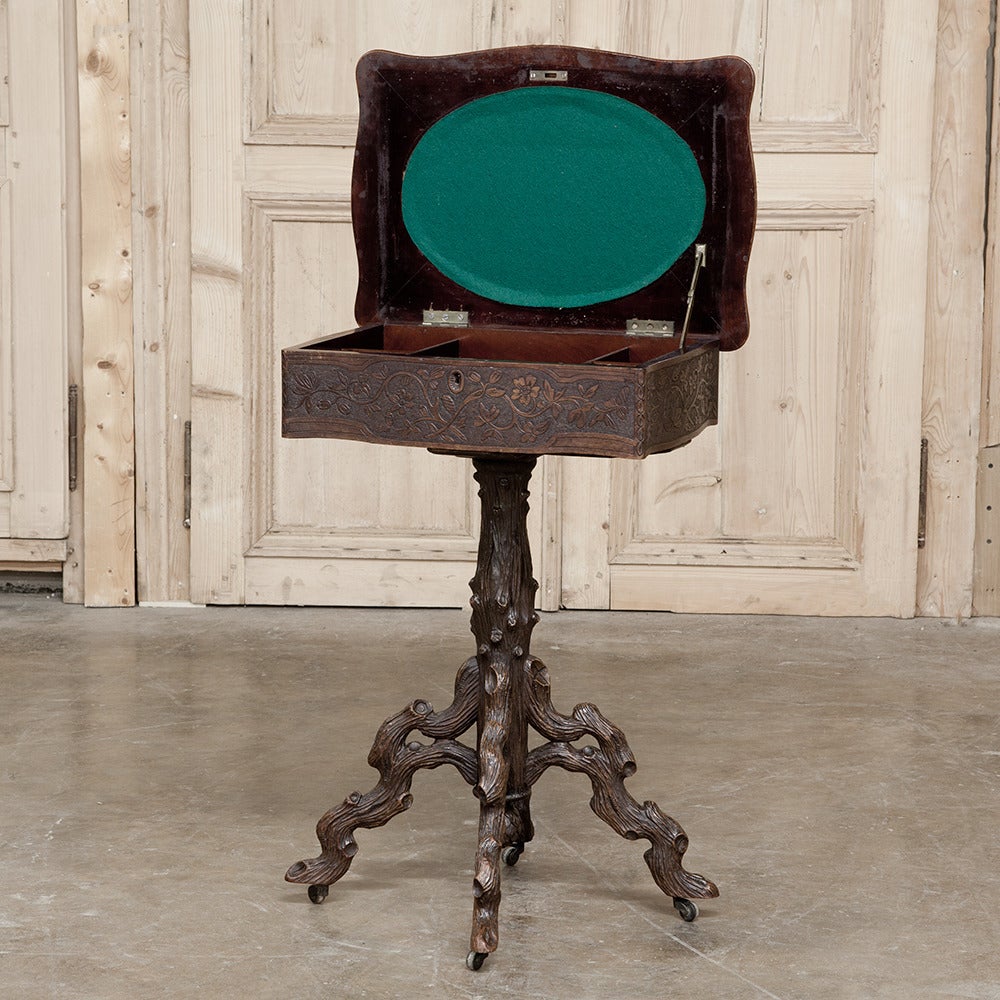 19th Century Black Forest Sewing Table