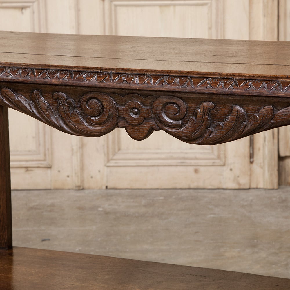 Hand-Carved 19th Century Renaissance Hall Table - Console