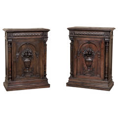 Pair of 19th Century French Confiturier Oak Buffets