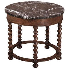 Antique Walnut Marble Top Table