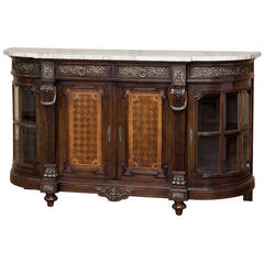 19th Century Neoclassical French Marble Top Display Buffet