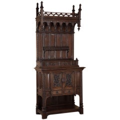 Antique Gothic Walnut Buffet