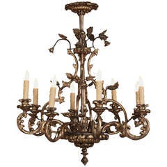 19th Century Antique Louis XV Giltwood Chandelier