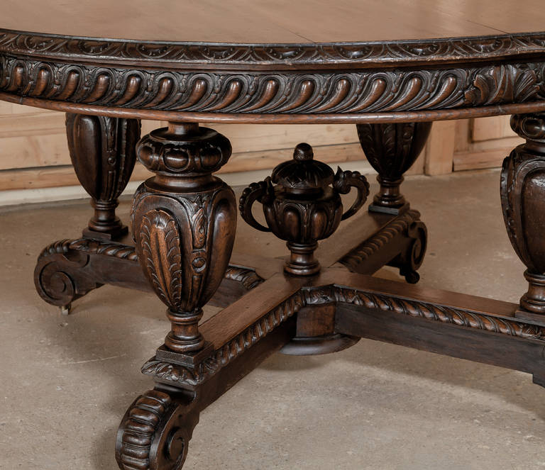 19th Century Antique Napoleon III Oval Center Table