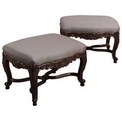 Pair Antique French Regence Footstools
