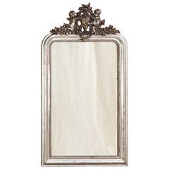 Antique French Gilded and Silvered Mirror