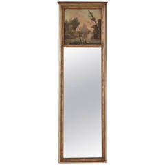 Antique Country French Trumeau Mirror