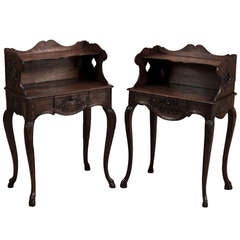 Pair Antique Country French Nightstands