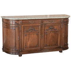 19th Century French Louis XVI Marble-Top Buffet