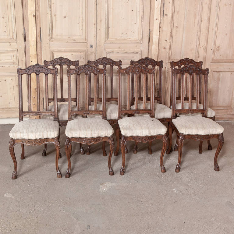 Baroque Set of Eight Country French Dining Chairs