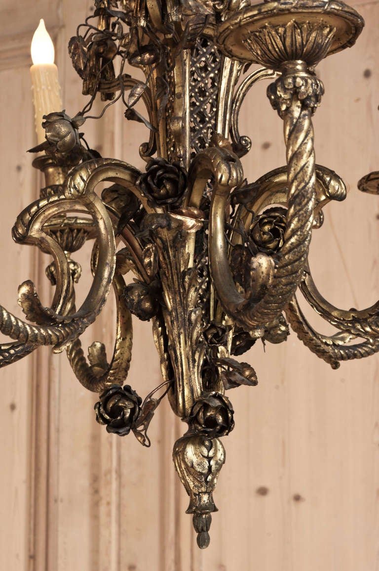 19th Century Louis XVI Bronze Gasolier Chandelier from Paris 1