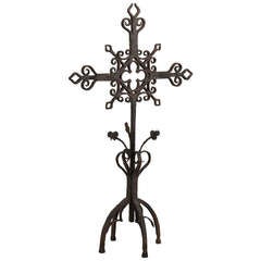 Large Antique Wrought Iron Cross