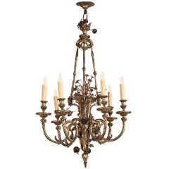 19th Century Louis XVI Bronze Gasolier Chandelier from Paris