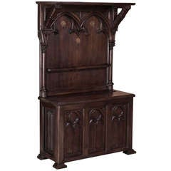 Antique French Gothic Hall Cabinet