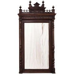 Antique French Henri II Walnut Mirror