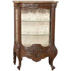 Antique French Marble Top Vitrine