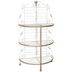 19th Century French Wrought Iron Demilune Baker's Rack 3