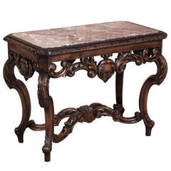 Vintage Louis XIV Marble Top End Table