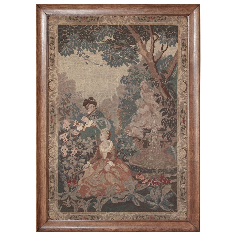 19th Century French Framed Needlepoint Tapestry at 1stDibs