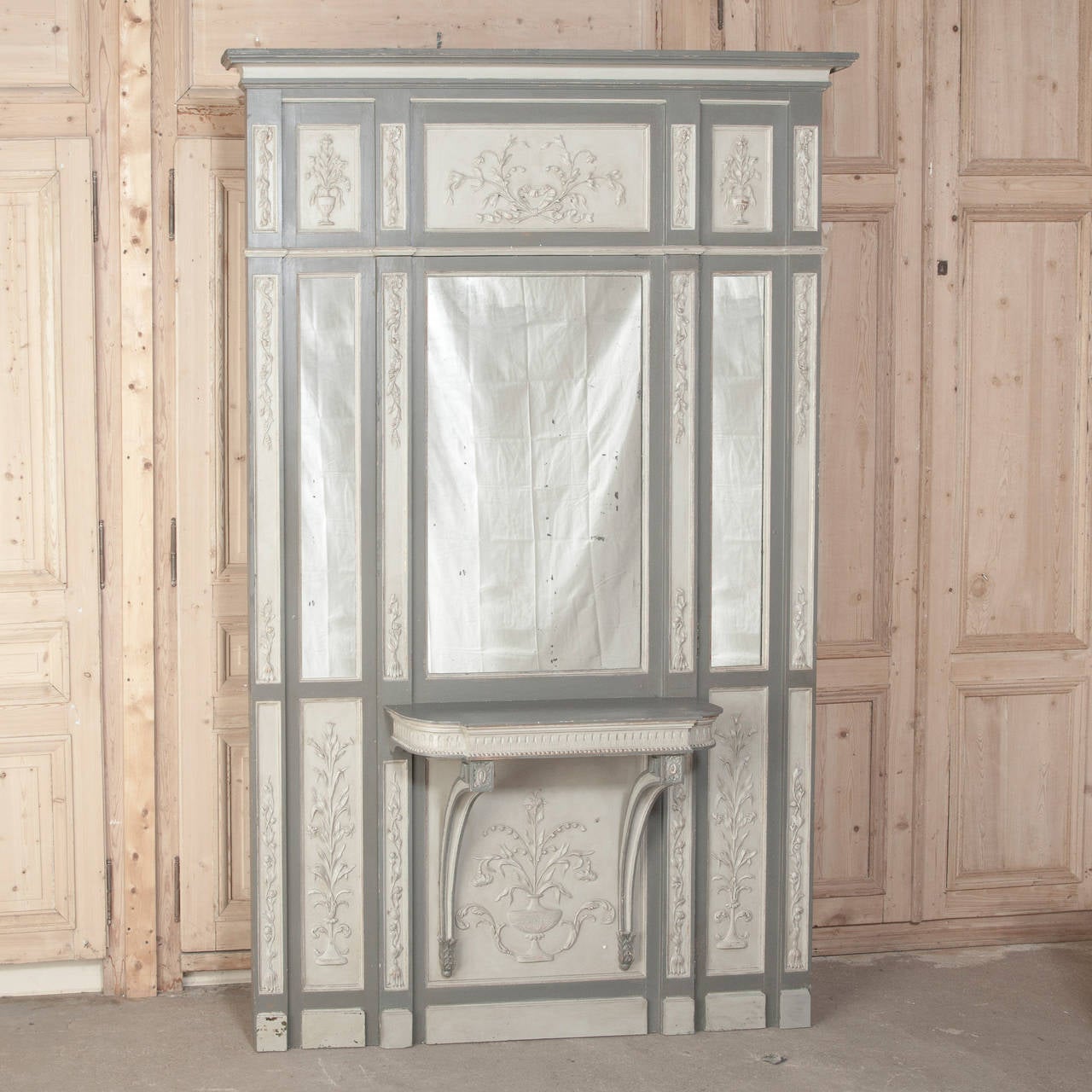 19th Century Painted French Neoclassical Parisienne Console with Hidden Door In Excellent Condition In Dallas, TX