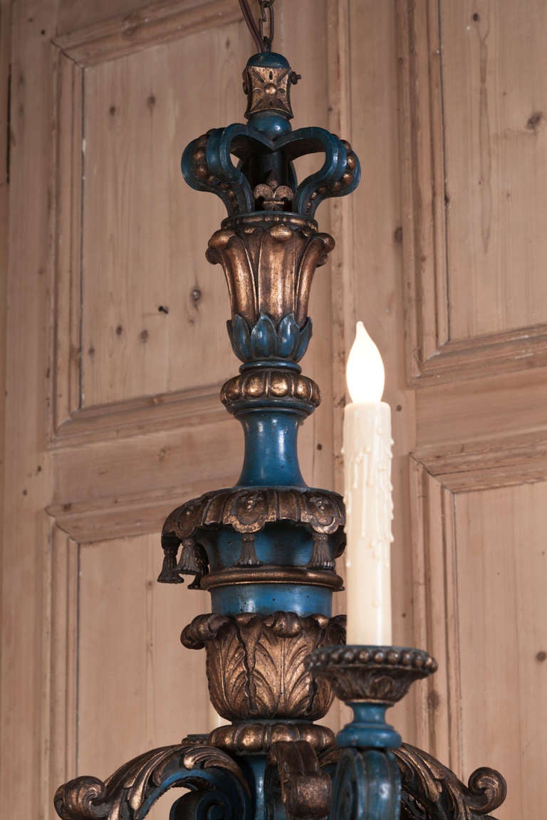 20th Century Vintage Louis XIV Painted Chandelier