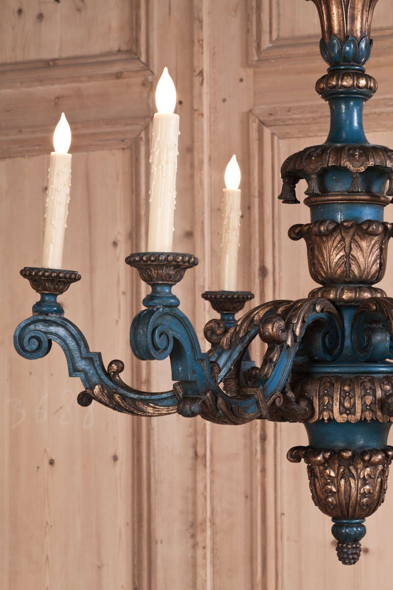 Vintage Louis XIV Painted Chandelier 2