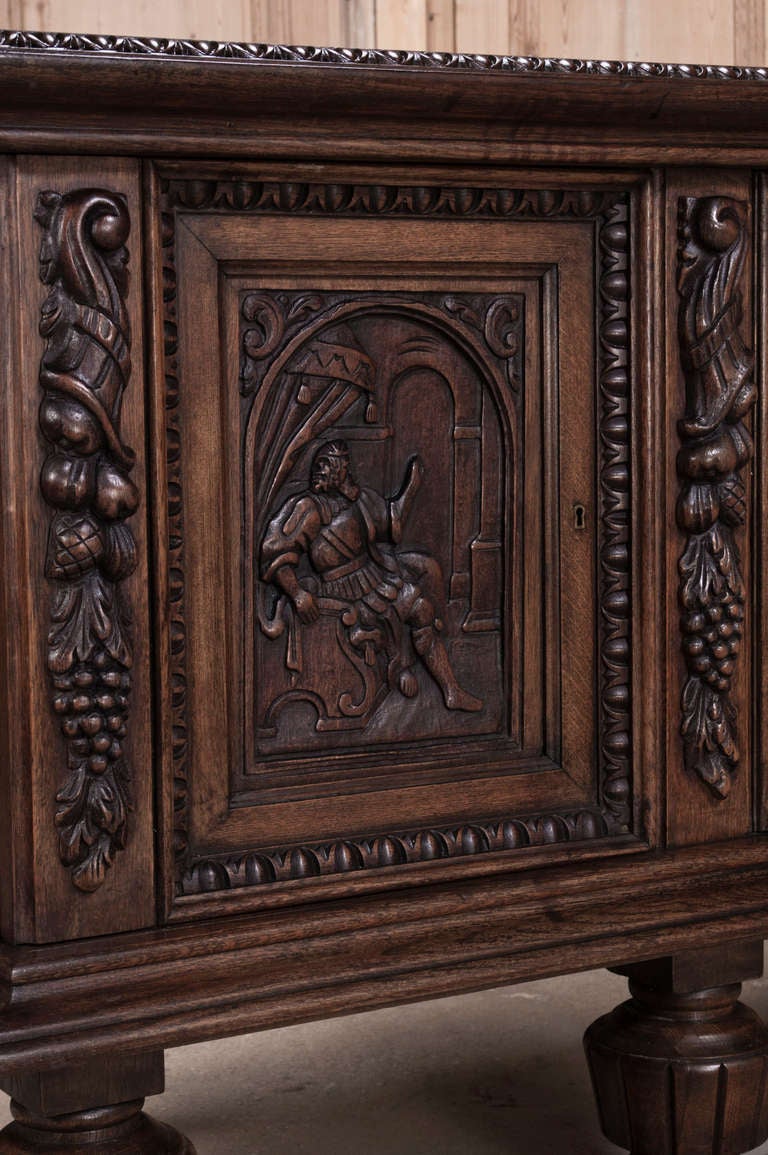 20th Century Vintage Flemish Renaissance Raised Buffet
