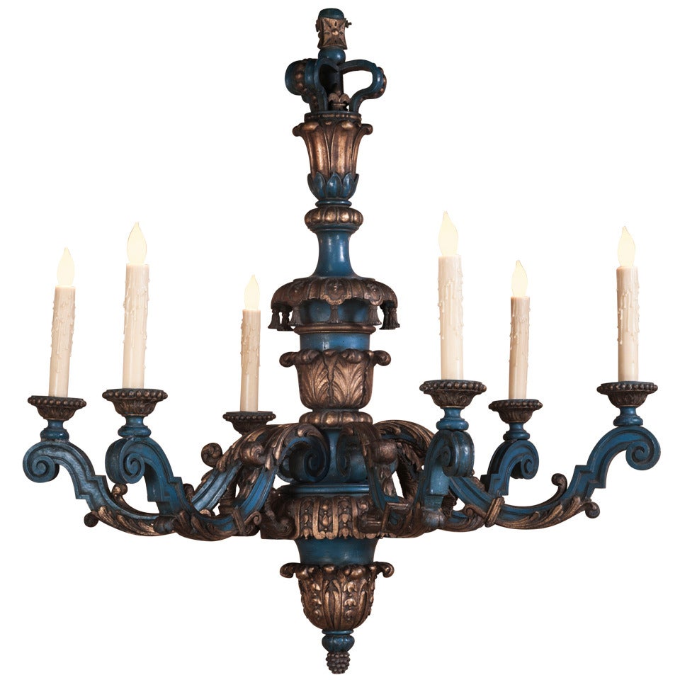 Vintage Louis XIV Painted Chandelier