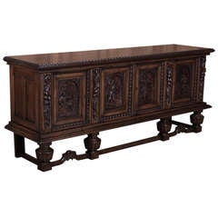 Antique Flemish Renaissance Raised Buffet