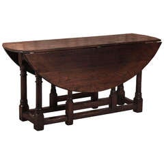 Table à abattant ovale antique