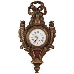 Antique Louis XVI Giltwood Wall Clock
