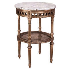Antique French Louis XVI Marble Top Table