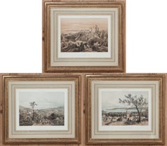 Set of Three Framed Hand-Colored Engravings