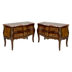 Pair of Antique Louis XV Marquetry Commodes